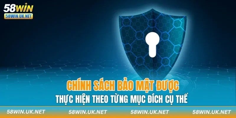 Chính sách bảo mật được thực hiện theo từng mục đích cụ thể