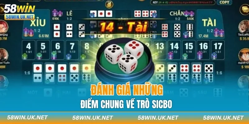 Đánh giá những điểm chung về trò Sicbo